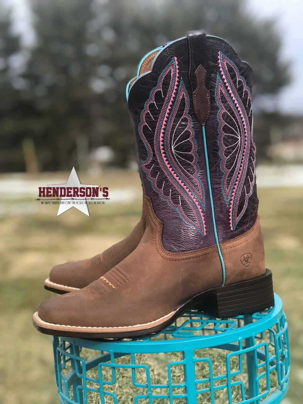 Ariat Prime Time Western Boot ~ Purple - Henderson's Western Store