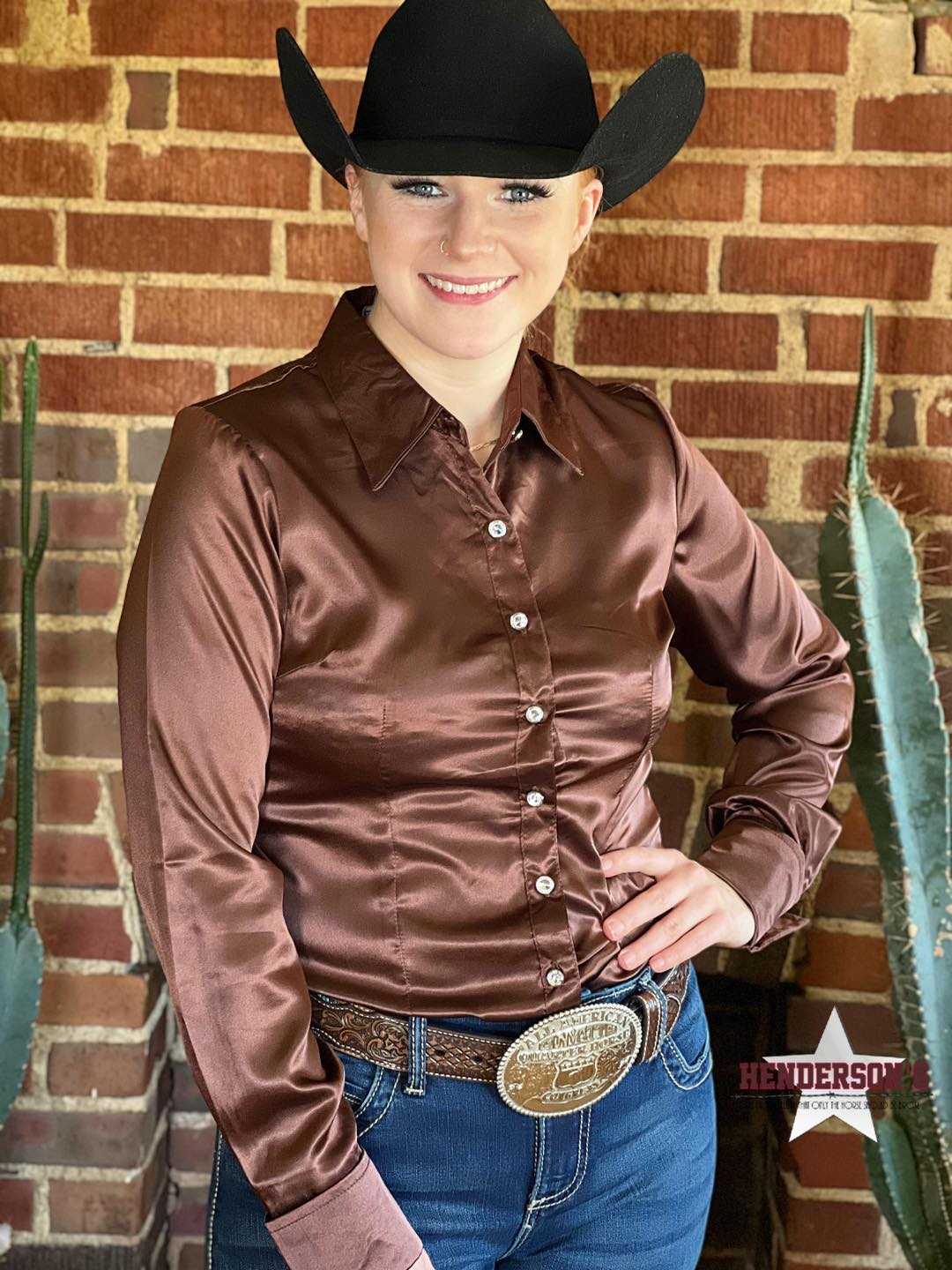 Silk Winning Show Shirt ~ Chocolate - Henderson's Western Store