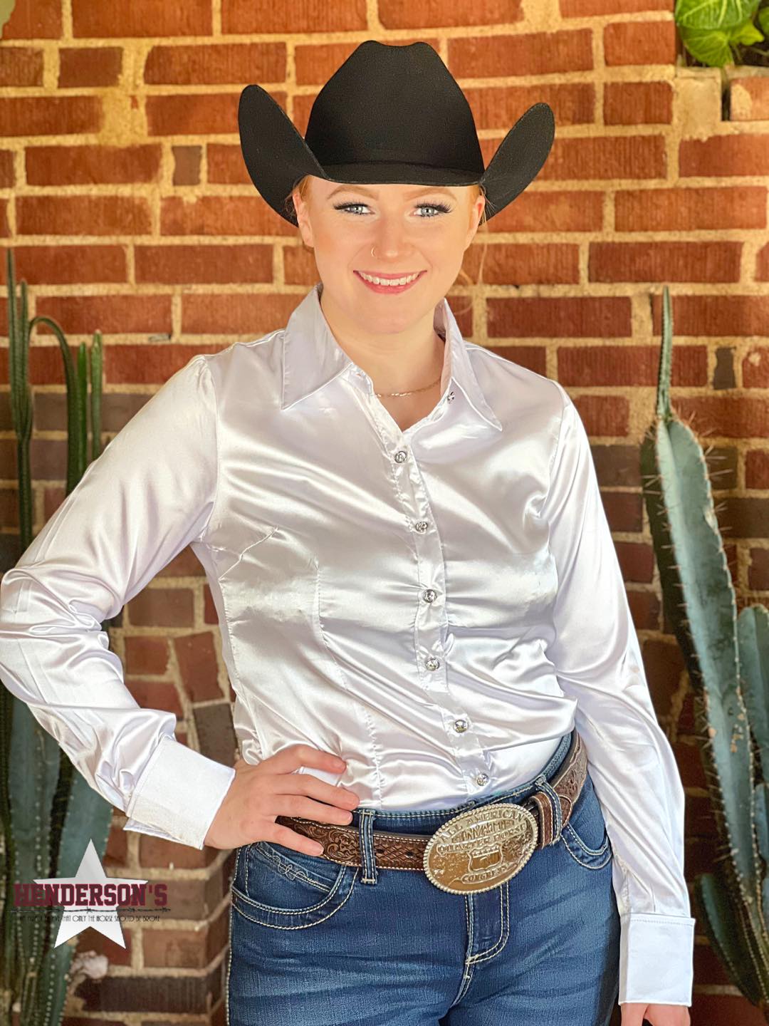 Silk Winning Show Shirt ~ White Show Shirt Henderson's Western Store   