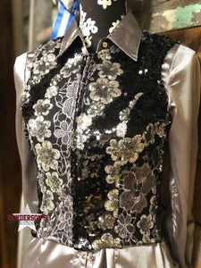 Load image into Gallery viewer, Silver Pathway Cropped Bolero Vest Cowgirl Junk   
