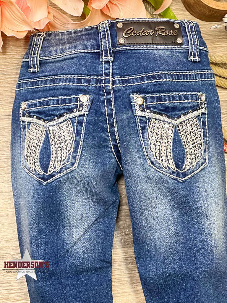 Cedar Rose Girl's Jeans ~ Silver Wings - Henderson's Western Store