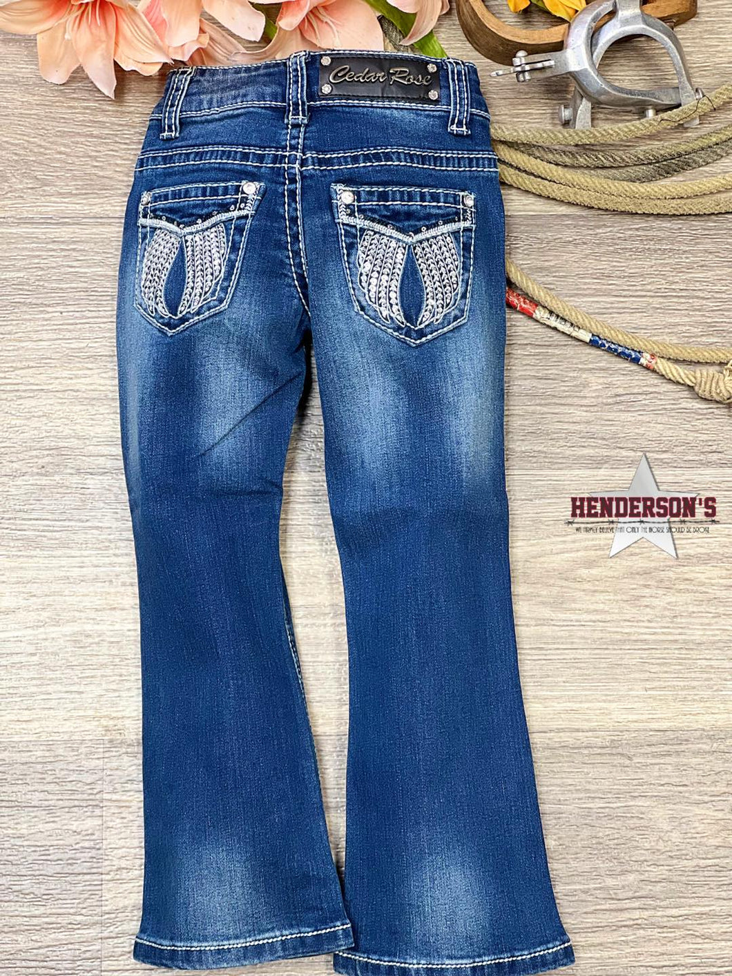 Cedar Rose Girl's Jeans ~ Silver Wings - Henderson's Western Store