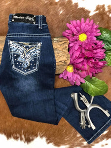 Load image into Gallery viewer, Rodeo Girl by Liz Jeans ~ Starry Night Girls Apparel Crazy Cowboy   