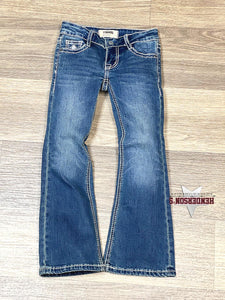 Load image into Gallery viewer, Girl&#39;s Longhorn Embroidered Jeans by Rock &amp; Roll - Henderson&#39;s Western Store