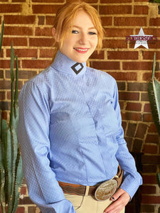 Load image into Gallery viewer, RHC Ladies Hunt Shirt ~ Tarene Blue - Henderson&#39;s Western Store