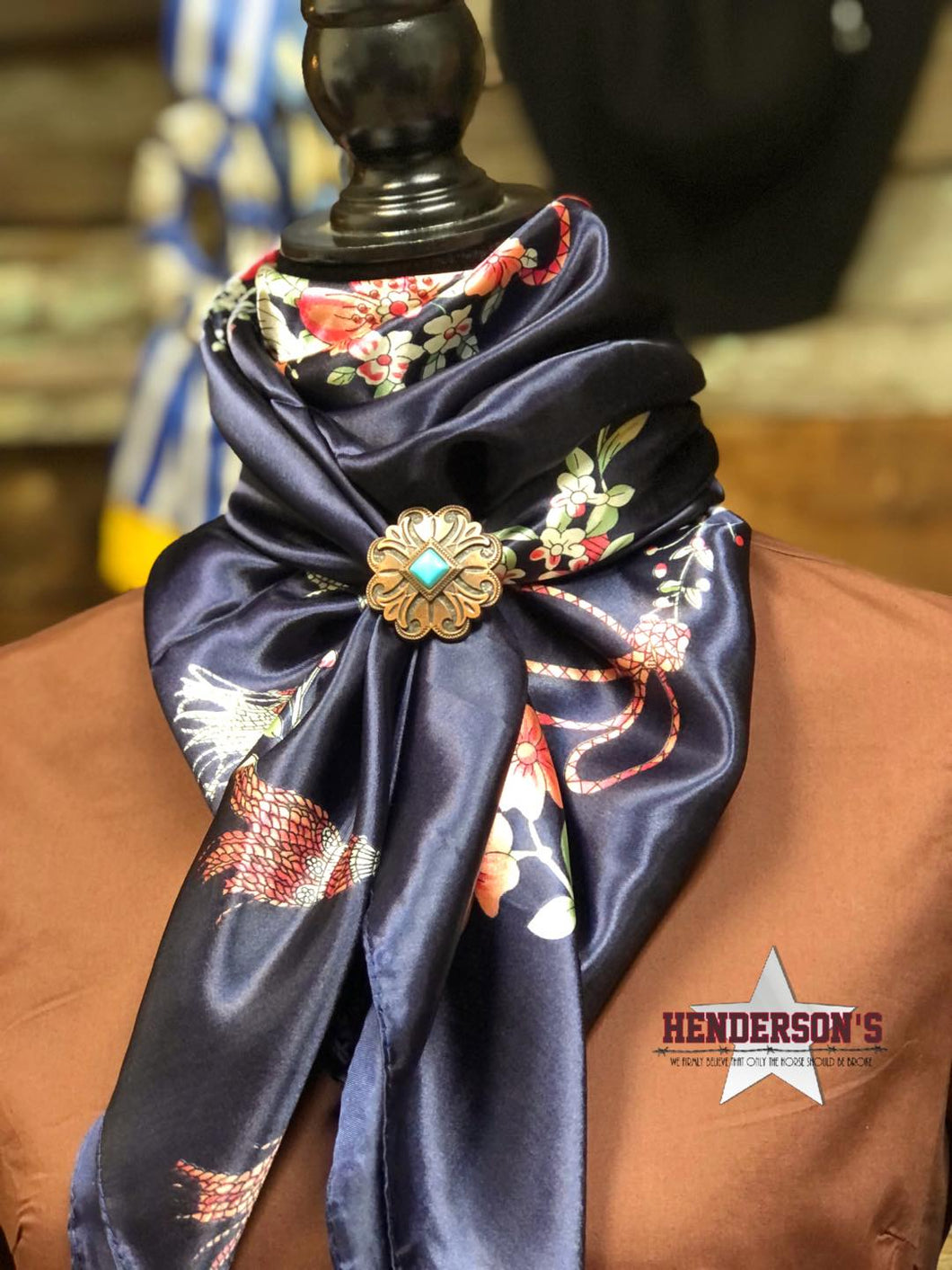 Rodeo Drive Wild Rags/Scarf ~ Tassels & Roses - Henderson's Western Store