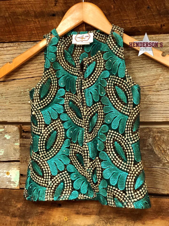 Teal It Too "Mini"  Youth Show Vest - Henderson's Western Store