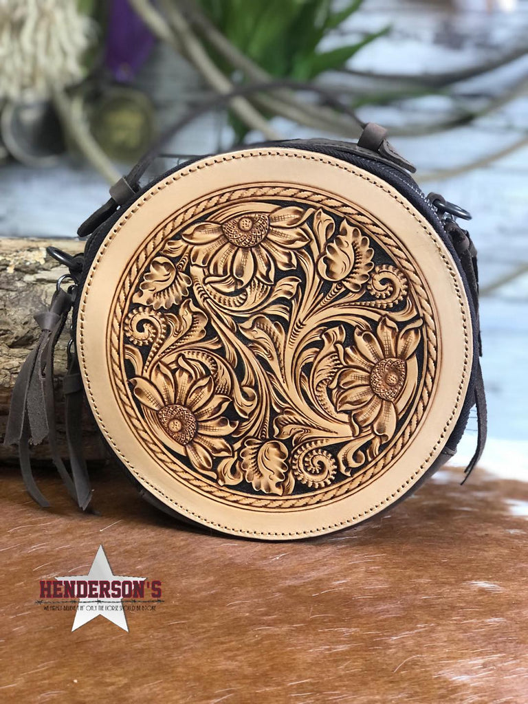 Tooled Leather Circle Bag by Montana West - Henderson's Western Store