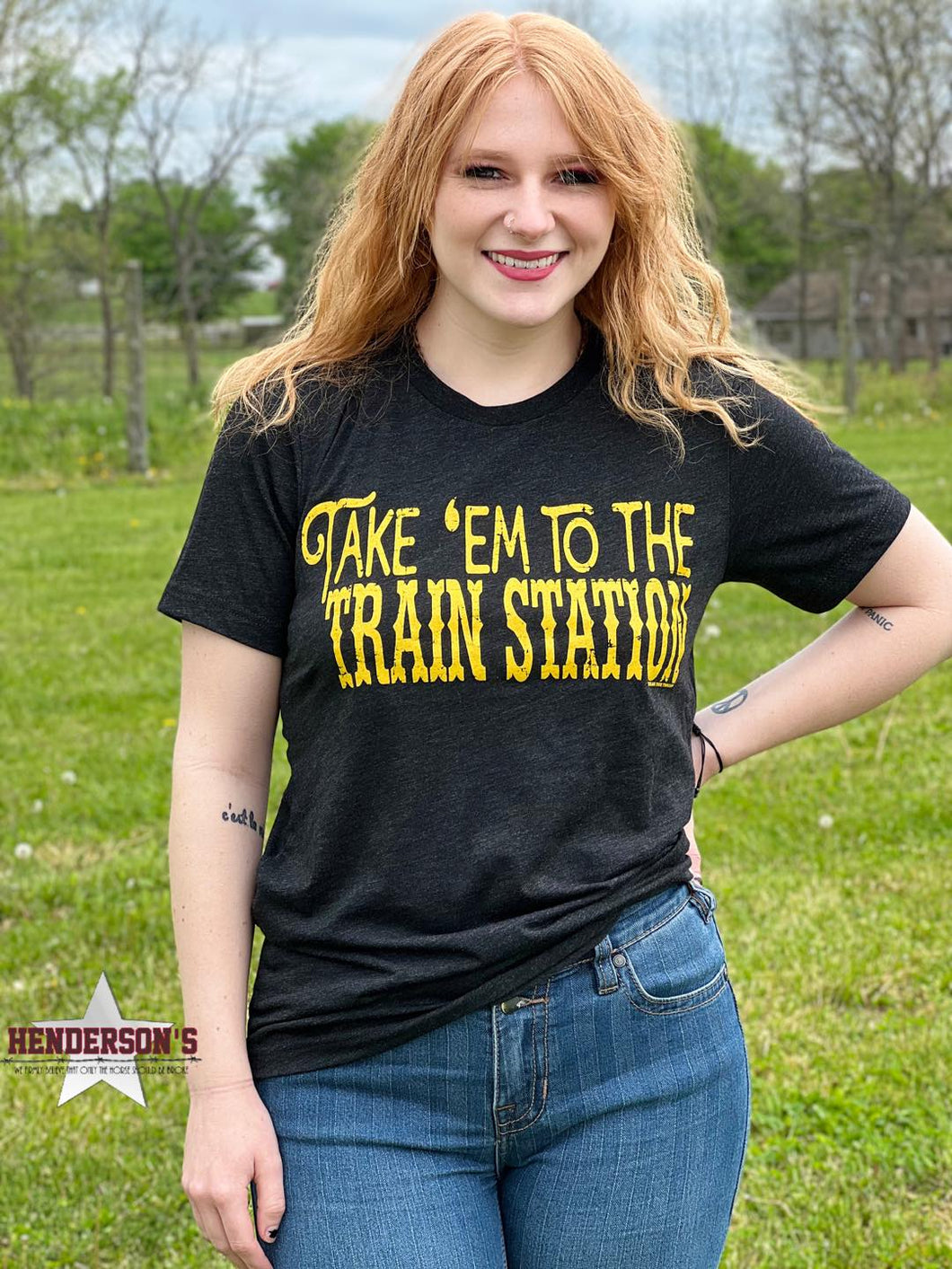 Take 'Em To The Train Station Tee - Henderson's Western Store