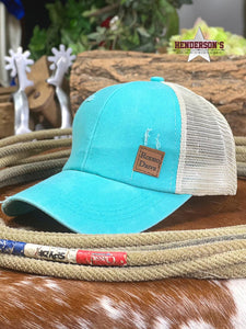Load image into Gallery viewer, Rodeo Drive Trucker Cap ~ Turquoise - Henderson&#39;s Western Store