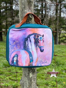 Load image into Gallery viewer, MW Horse Print Travel Organizer ~ Turquoise - Henderson&#39;s Western Store
