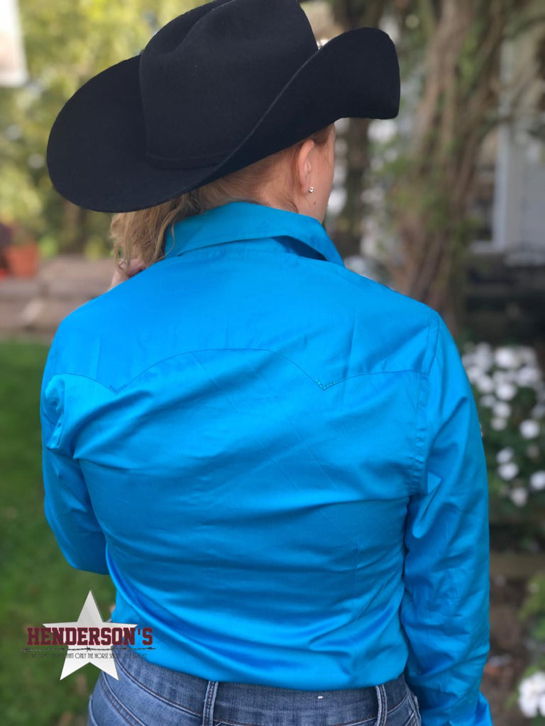 Sateen Solid Shirts ~ Turquoise - Henderson's Western Store