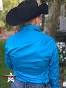 Load image into Gallery viewer, Sateen Solid Shirts ~ Turquoise - Henderson&#39;s Western Store