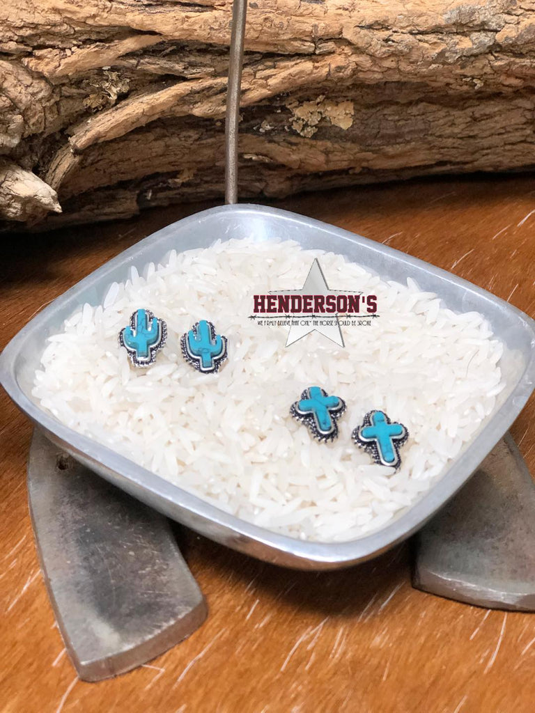 Turquoise Stone Earrings - Henderson's Western Store
