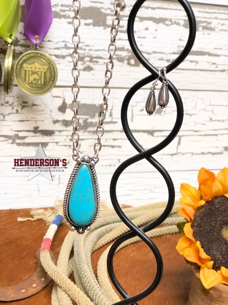 Turquoise Teardrop Necklace Set - Henderson's Western Store