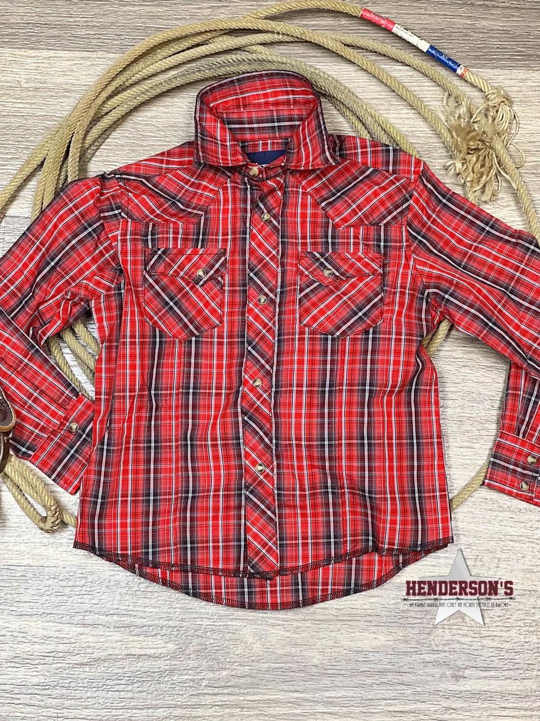Boy's Western Fashion Plaid ~ Red - Henderson's Western Store
