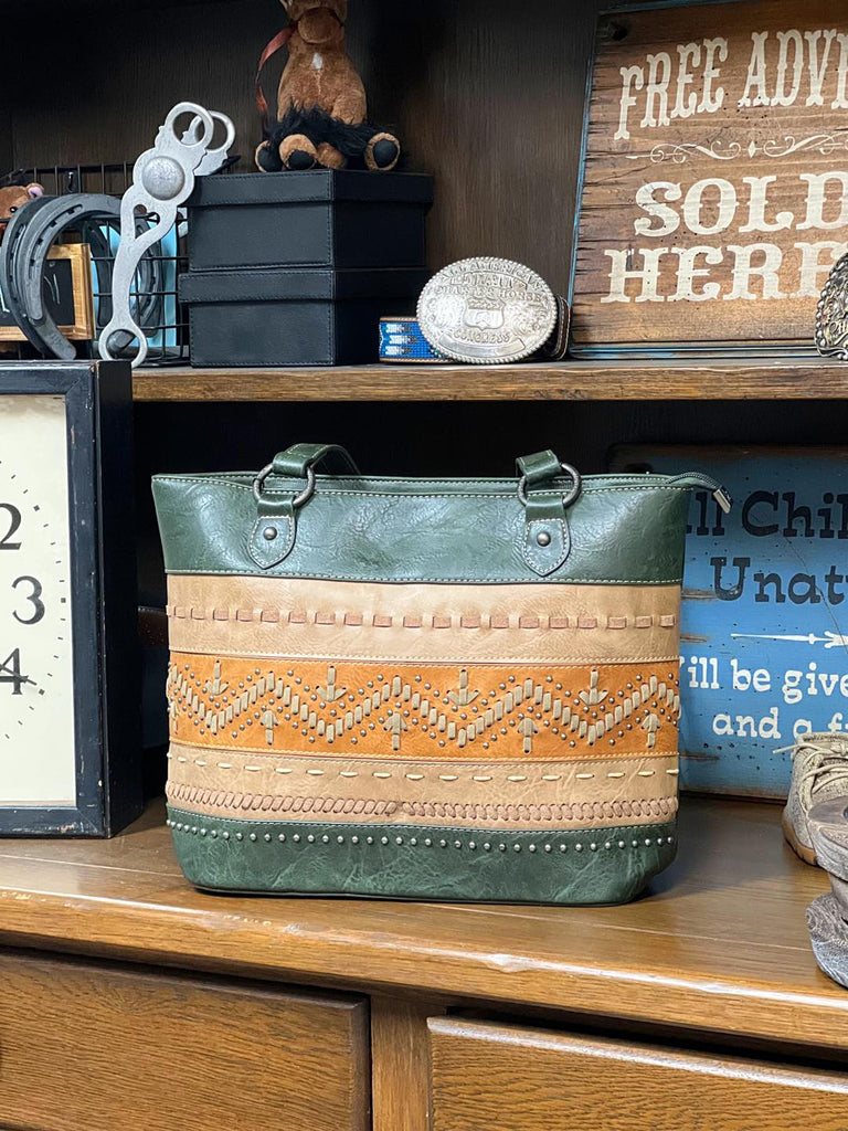 Whipstitch Conceal Carry Tote ~ Green - Henderson's Western Store