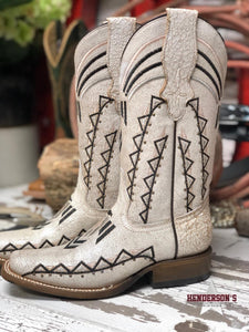 Load image into Gallery viewer, Embroidered White Cowhide Women&#39;s Boots Corral   