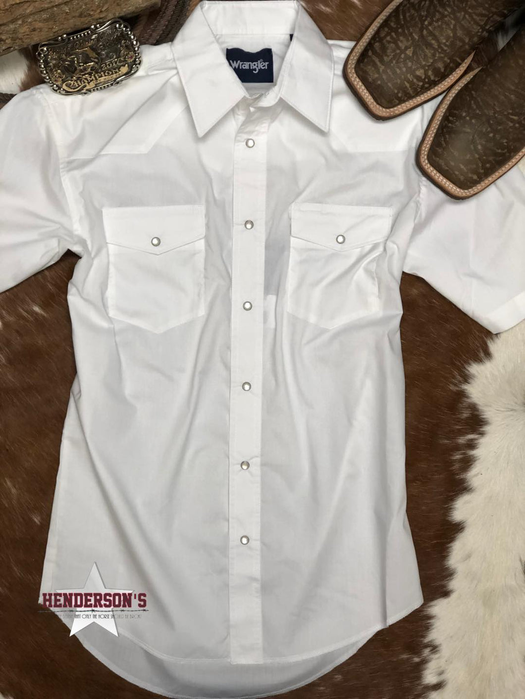 Men's Wrangler White Shirt - Henderson's Western Store