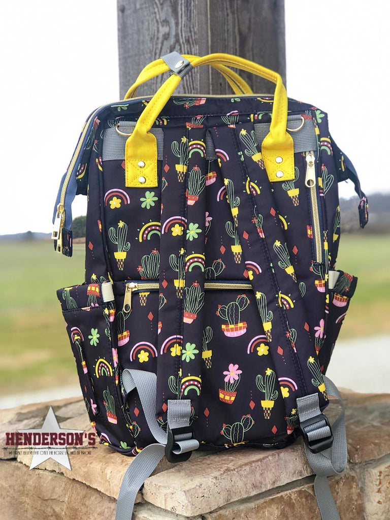 Diaper Backpack ~ Yellow Cactus - Henderson's Western Store