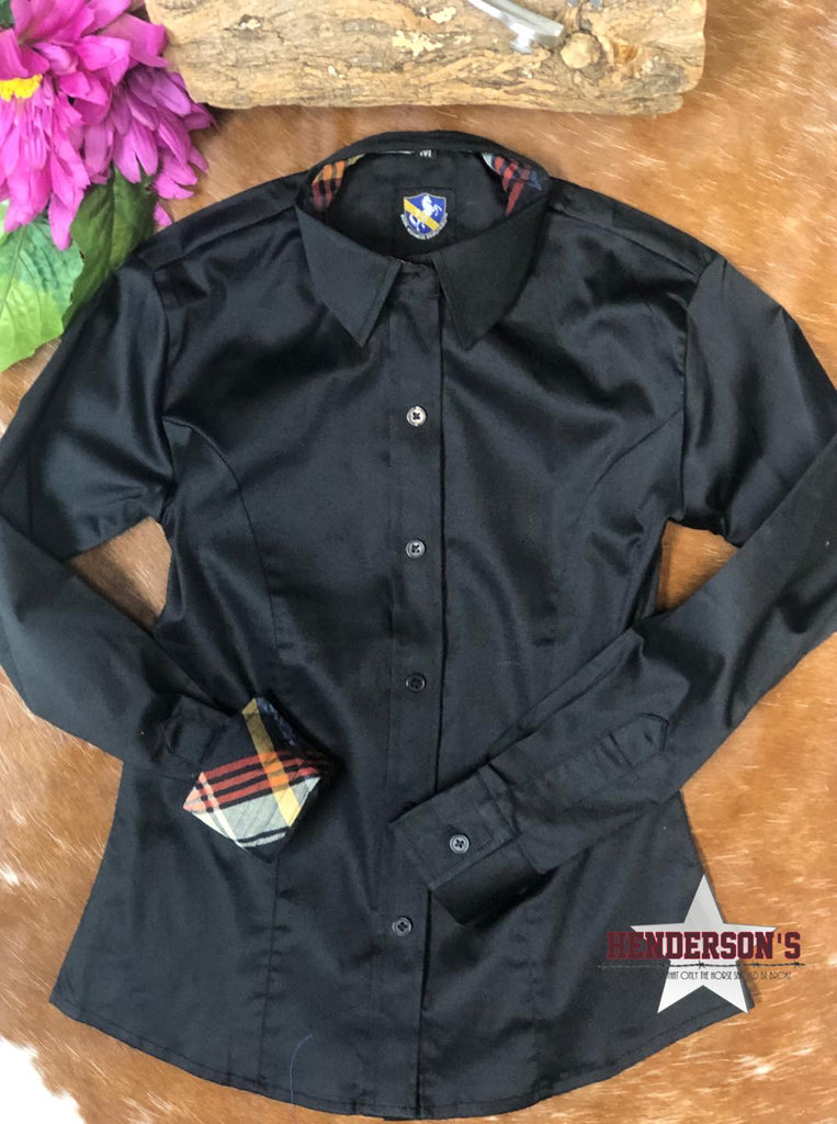 Youth Sateen Concealed Zipper Shirt ~ Black - Henderson's Western Store