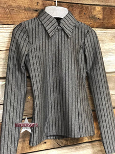 Load image into Gallery viewer, Stripped Horsemanship Shirt ~ Youth Grey - Henderson&#39;s Western Store
